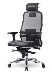 Кожаное кресло руководителя Samurai SL-3.04 c 3D подголовником - вид 1